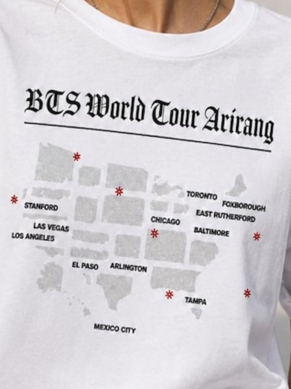 BTS World Tour Arirang Shirt, North America Tour Map Tee, Concert Outfit - Picture 2 of 4